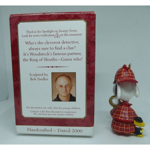 Hallmark Keepsake Ornament 2000 The Detective Spotlight on Snoopy Peanut Series - Picture 5 of 12